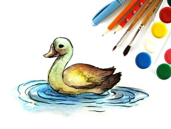 Краска с утенком