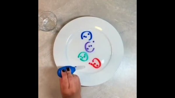 Опыт с салфетками и фломастерами