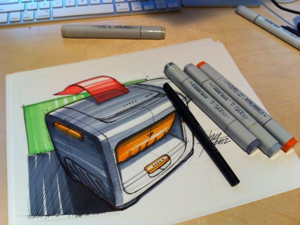 Индустриальный скетчинг маркерами