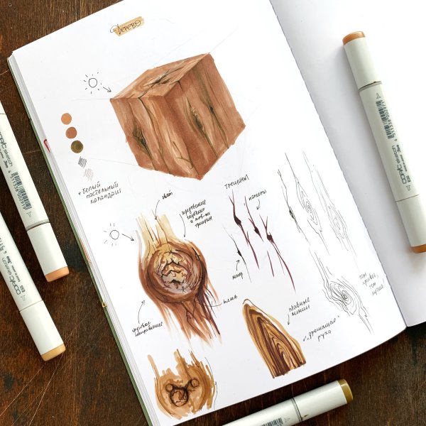 Дерево маркерами для скетчинга