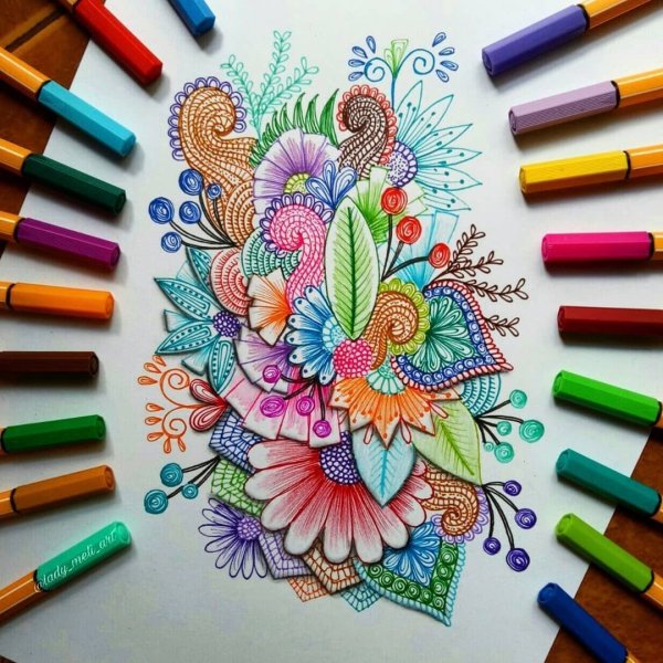 Рисунки фломастерами легкие