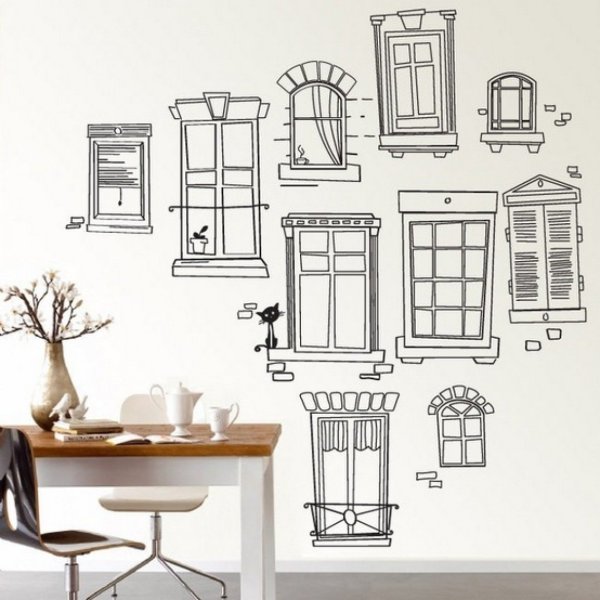 Мебель нарисованная на стене