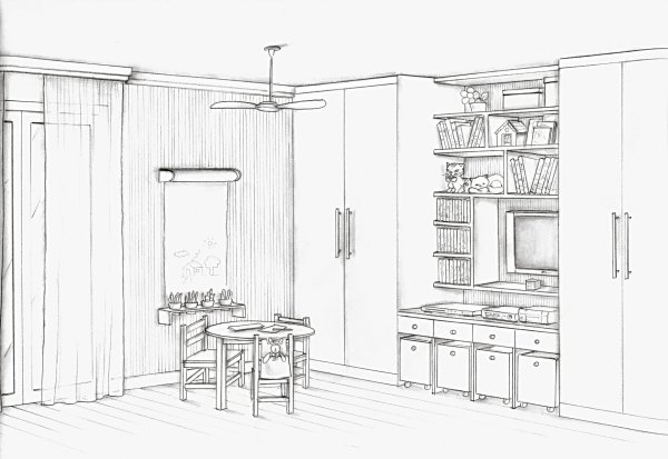 Корпусная мебель скетч