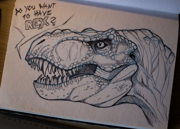 Рыба кит папа рисует динозавров