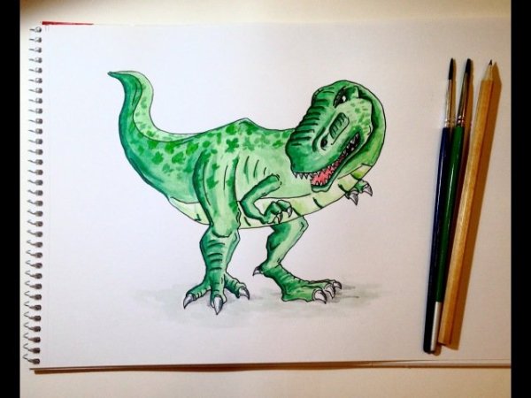 Динозавр маркерами