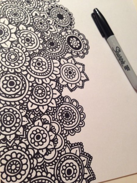 Красивые узоры фломастерами