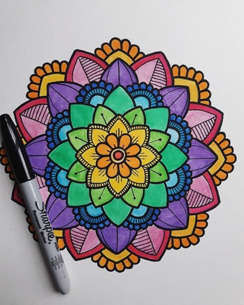 Мандала фломастерами