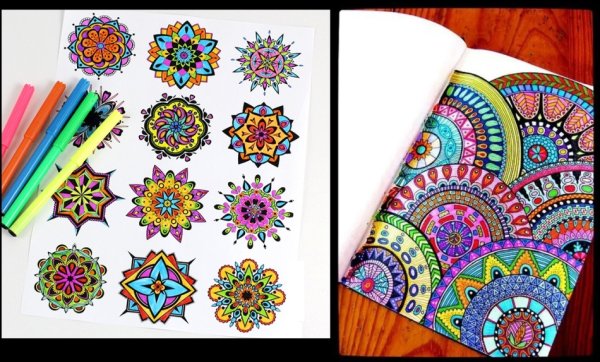 Узоры антистресс цветные