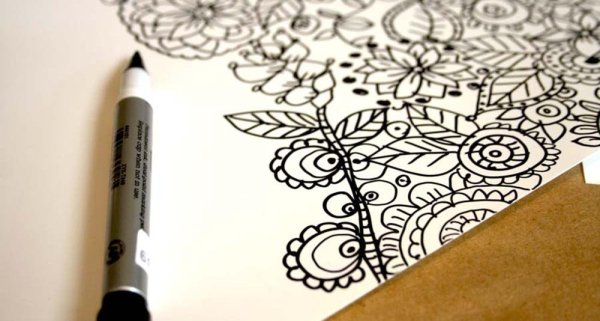 Узоры черным маркером