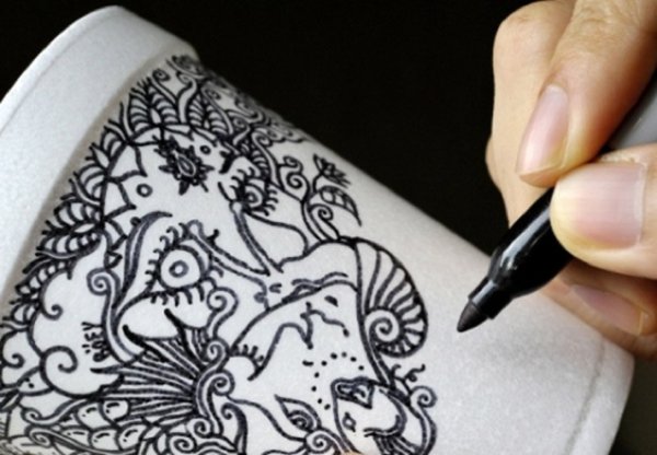 Узоры перманентным маркером