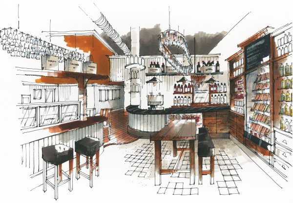 Интерьерные скетчи маркерами