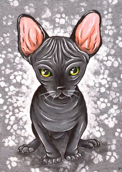 Кот сфинкс мультяшный