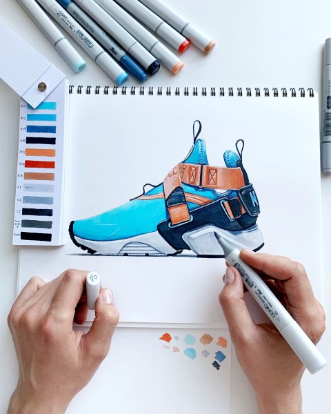 Скетчинг маркерами Маяк