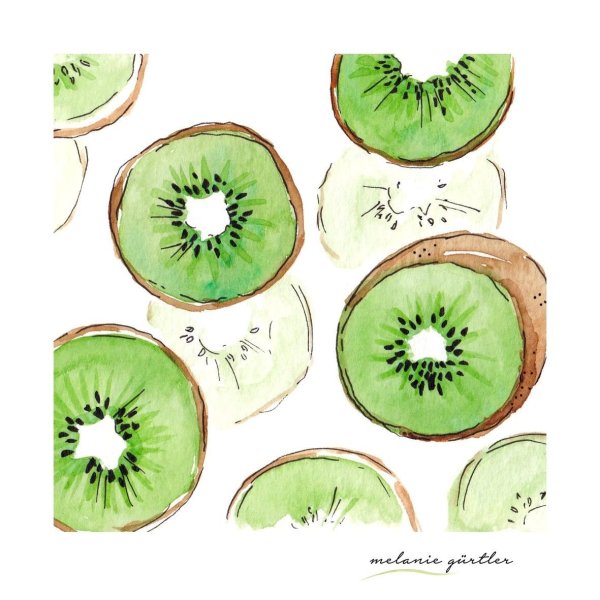 Киви гуашью