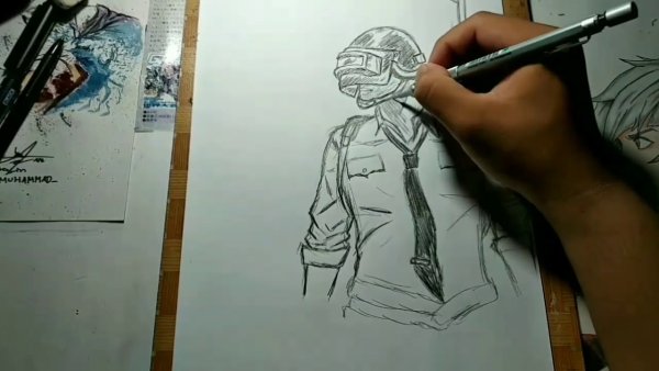 Рисунки ручкой простые ПАБГ