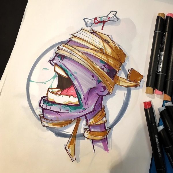 Классные рисуночки маркерами