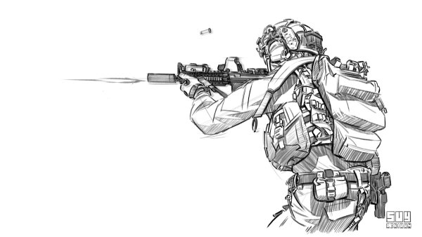 Снайпер рисунок