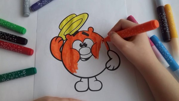 Рисунок фломастерами Смешарики