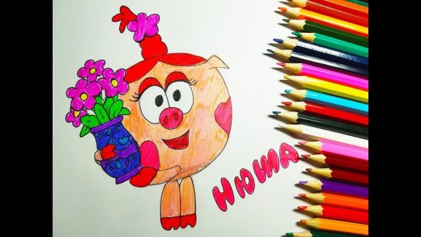 Рисунок фломастерами Смешарики