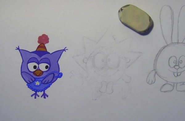 Крош и Ежик рисовать