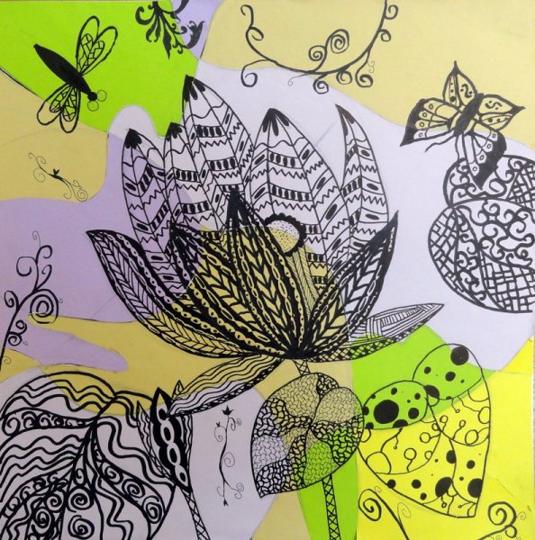 Стилизованный портрет тушью