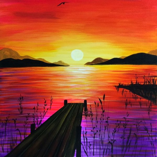 Картина закат на море