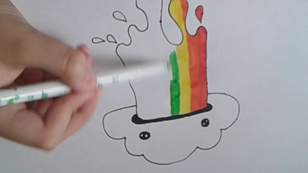 Облака нарисованные фломастерами