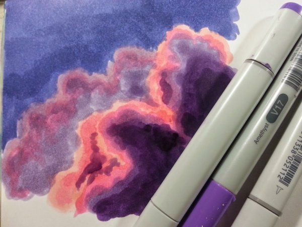 Облака фломастером