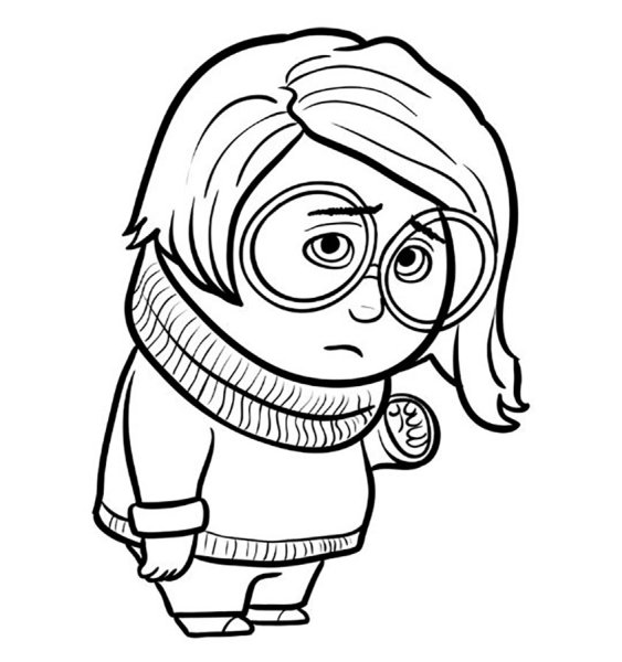 Печаль из мультика головоломка раскраска