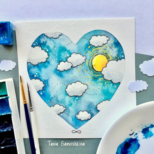 Рисунки акварелью для личного дневника