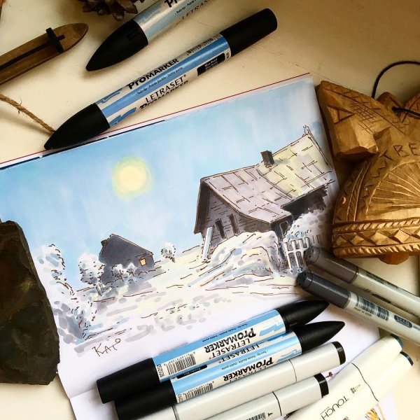 Красивые пейзажи маркерами