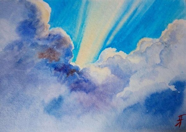 Акварель Луч