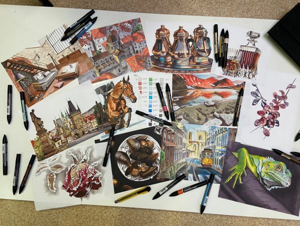 Рисунки маркерами