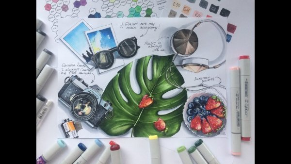 Рисунки Стикеры маркерами