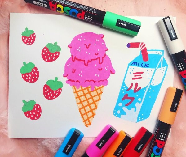 Леденец маркерами для скетчинга