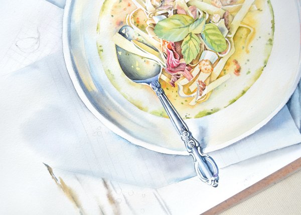 Еда акварелью