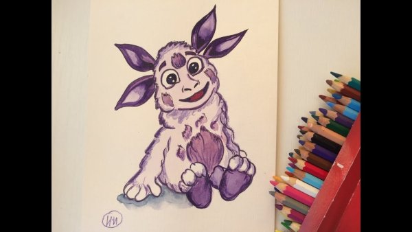 Лунтик акварелью