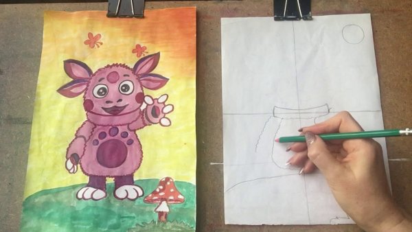 Лунтик гуашью