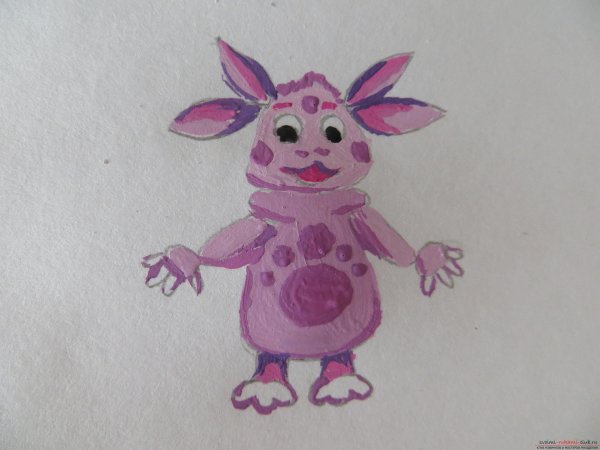 Лунтик карандашом для срисовки