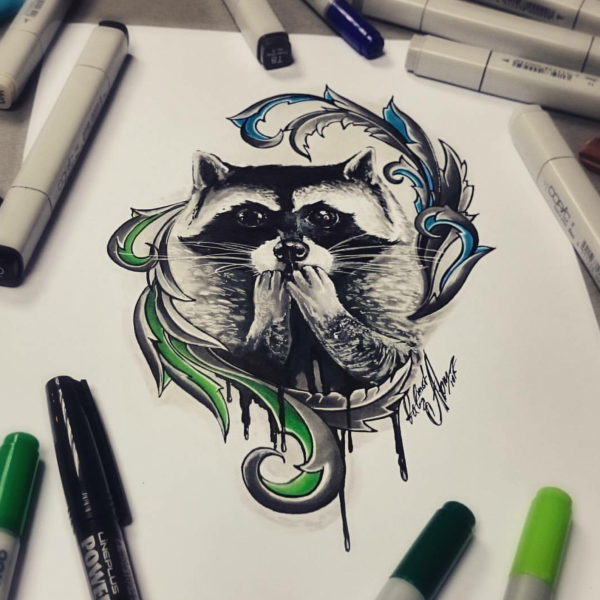 Эскизы тату Енотик