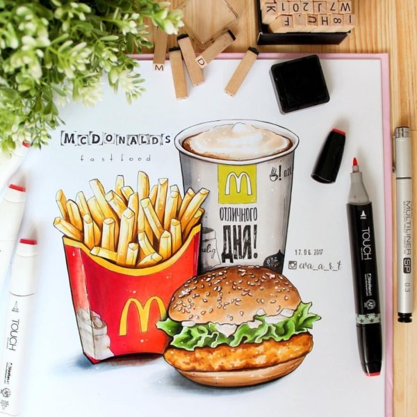 Скетчинг фаст фуд