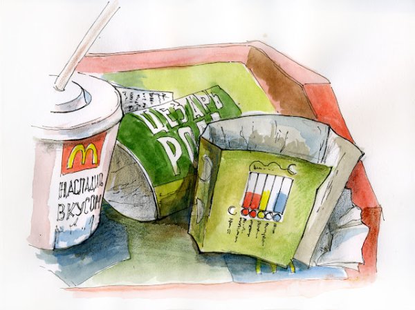 Рисунки маркерами для скетчинга еда