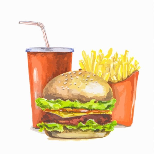 Бургер скетч маркерами