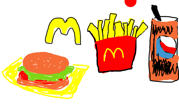 Бургер карандашом