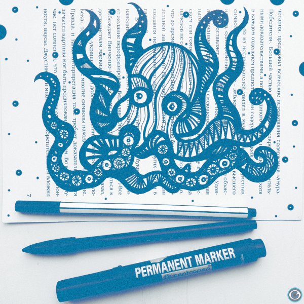 Тату осьминог акварель