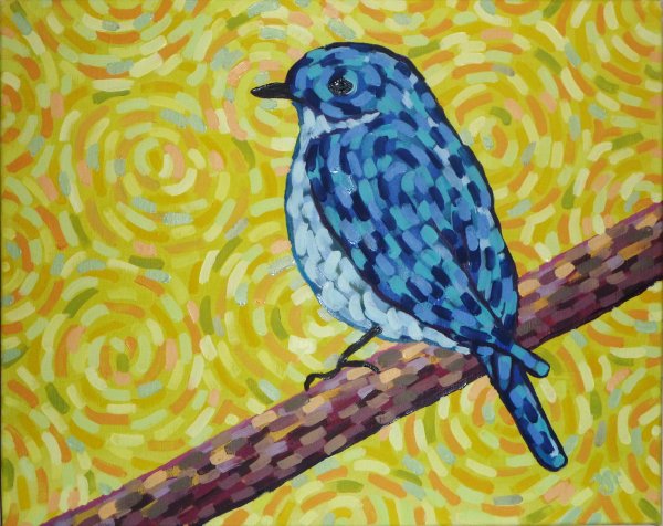 Птицы гуашью для детей