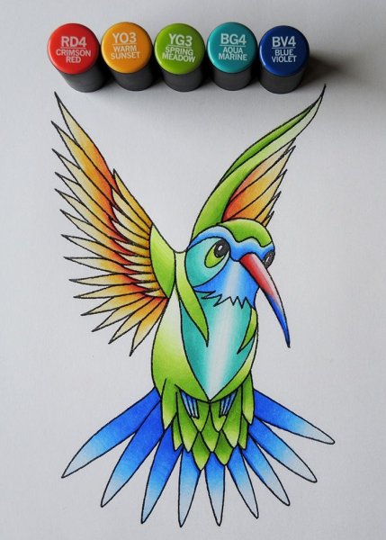 Хамелеон рисунок фломастерами