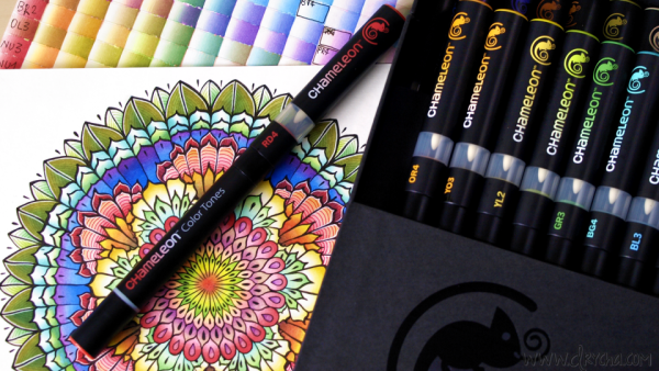 Хамелеон скетч маркерами