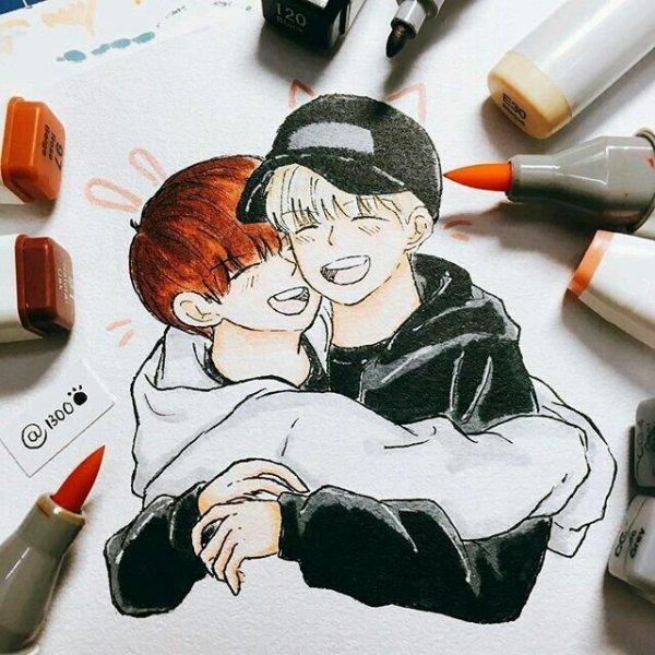 БТС Шуга арт маркерами