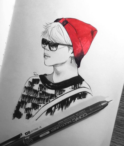 БТС аниме скетч Чимин